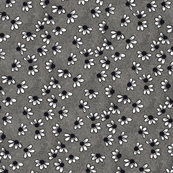 Liberty of London Art Fabric Scrunchie Nordic Daisy Black and White Floral - Picture 4 of 9